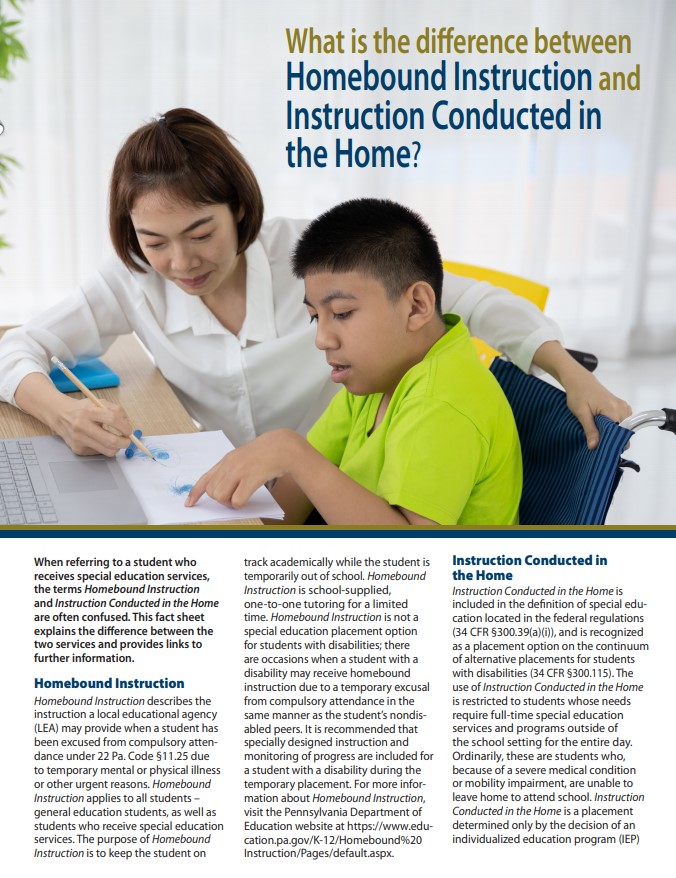 What is the difference between Homebound Instruction and Instruction Conducted in the Home?